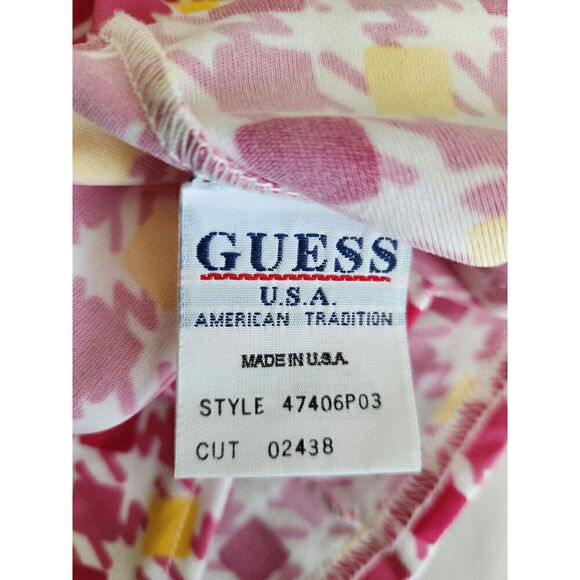 Guess Button Down bright Geometric womens shirt sz m Retro, Disco, Y2K see desc - Picture 7 of 10